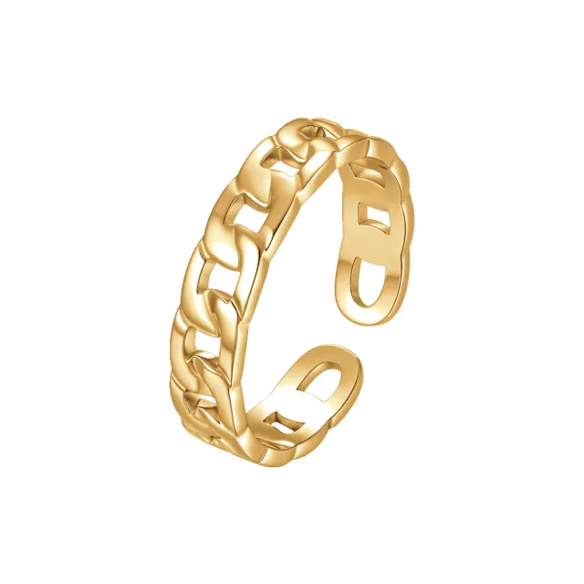 WOMEN'S STAINLESS STEEL RING WITH GOLD PLATING 
