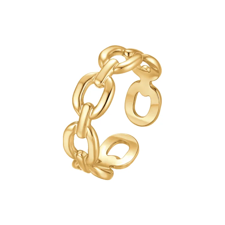 WOMEN'S STAINLESS STEEL RING WITH GOLD PLATING 