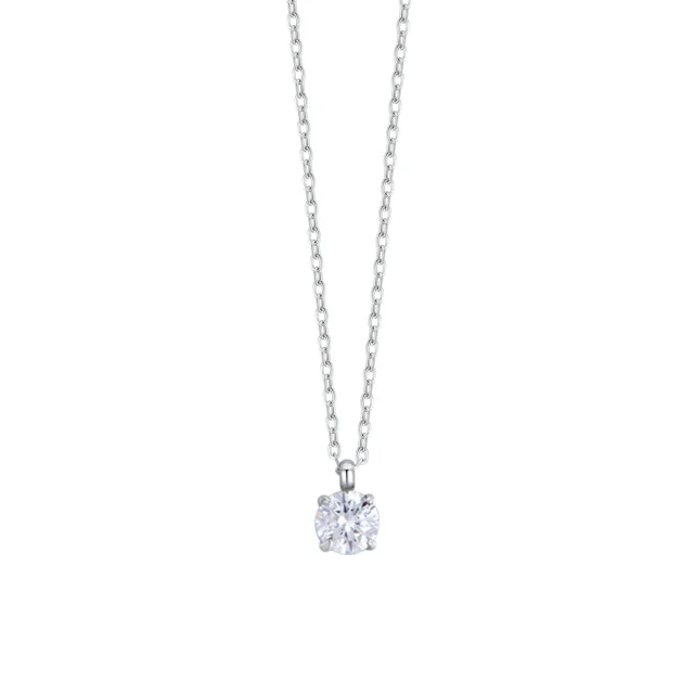 WOMEN'S STAINLESS STEEL NECKLACE WITH WHITE CRYSTAL