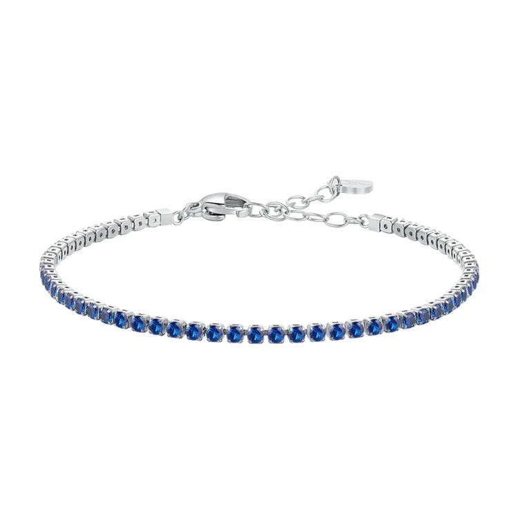 WOMEN'S STAINLESS STEEL RIVIERA WITH BLUE ZIRCON