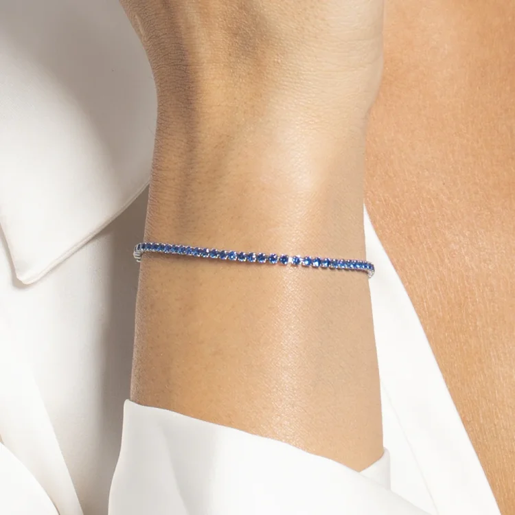 WOMEN'S STAINLESS STEEL RIVIERA WITH BLUE ZIRCON