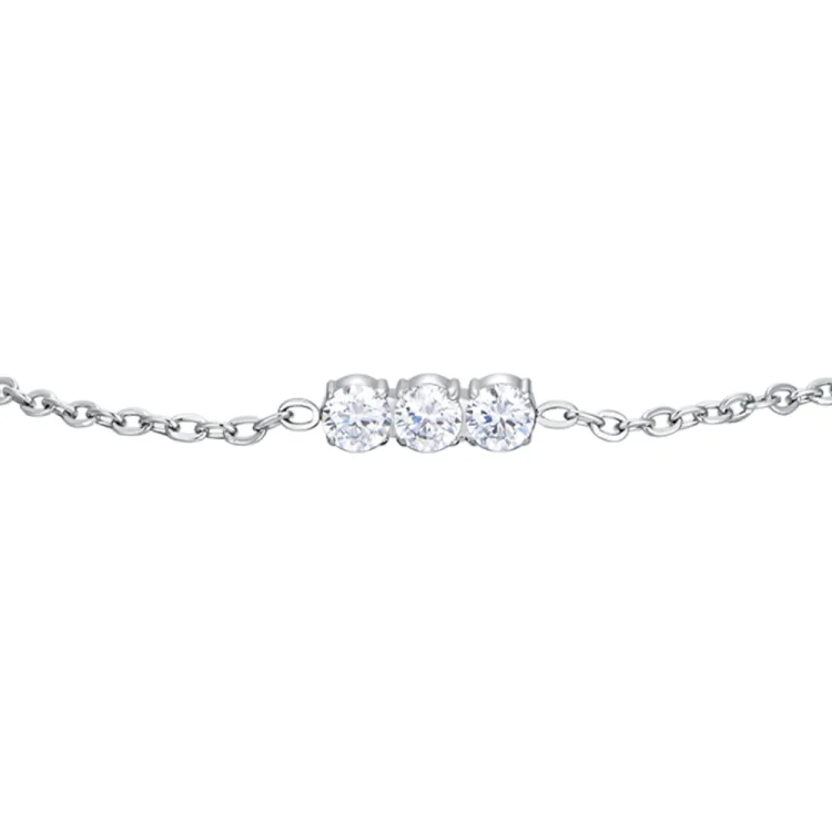 WOMEN'S STAINLESS STEEL BRACELET WITH WHITE CRYSTALS
